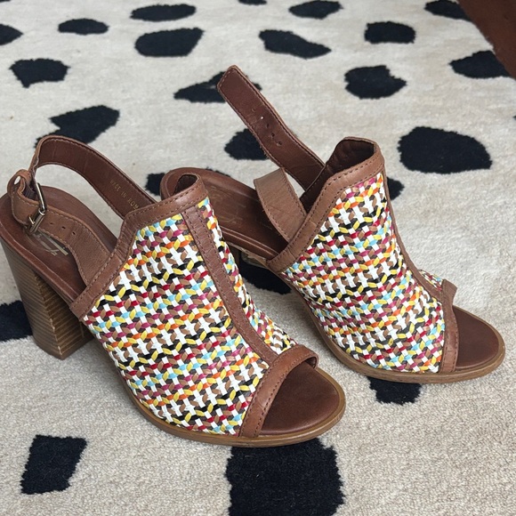 House of Harlow 1960 Shoes - House of Harlow Multicolor Woven Slingback Heeled Sandals 38